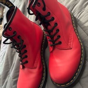 Dr. Martens Red Lace Up Boots